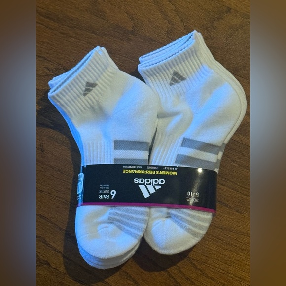 adidas Ladies' Women's Quarter Sock Performance Aeroready Sport, 6-pair, White - Picture 1 of 3